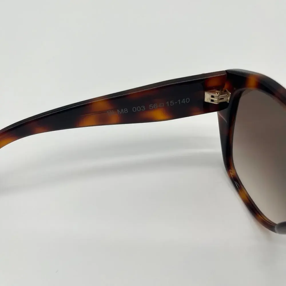 SAINT LAURENT Sunglasses Unisex, Havana Geometric Tortoise Shell, Case Included
